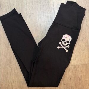 lululemon Soulcycle Black Skull Print Leggings
